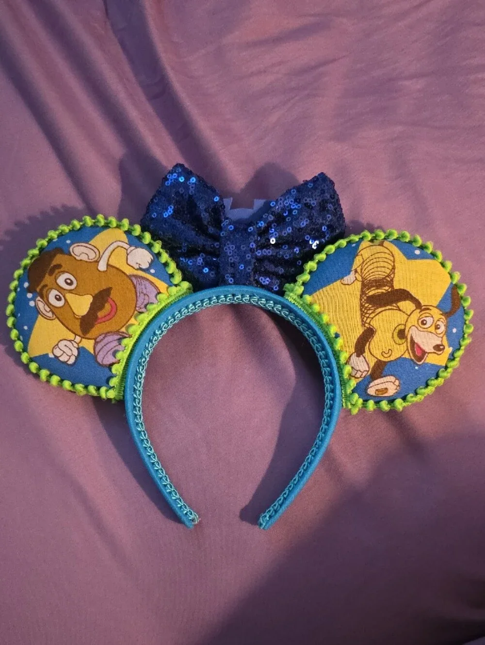 Toy Story Inspired Blue Sequin Bow Headband
